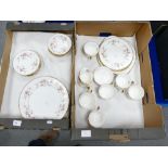 Paragon victoriana rose patterned teaset: together with additional dinner plates ( 2 trays) (