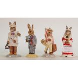 Royal Doulton Bunnykins figures Milkman DB460: Father DB154, Groom DB102 and Judge DB188 (4)