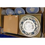 A collection of Wedgwood jasperware plates,Coalport plates etc: