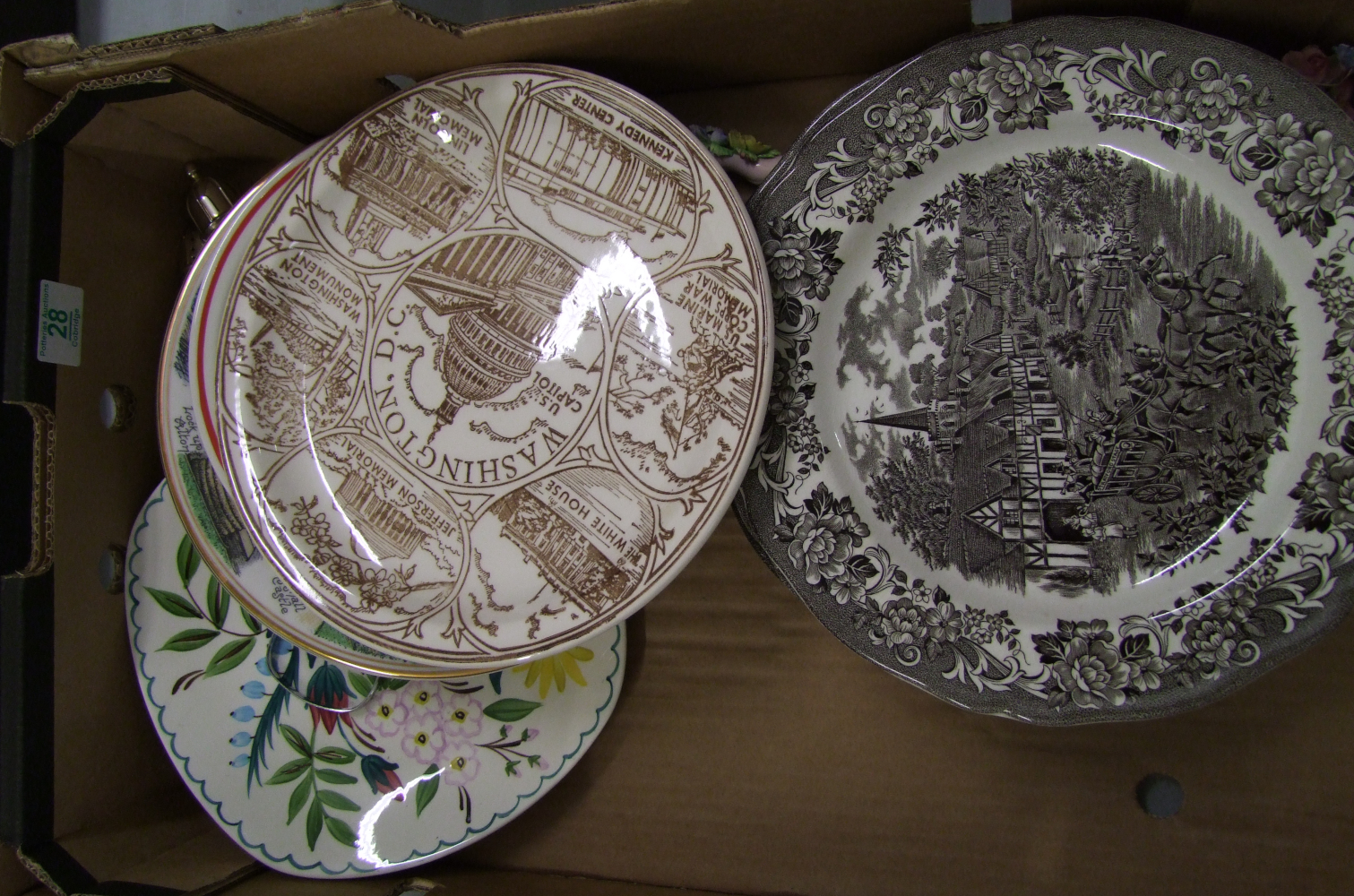 A mixed collection of items to include: decorative wall plates to include Royal Staffordshire, Royal