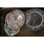 A mixed collection of items to include: decorative wall plates to include Royal Staffordshire, Royal