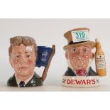 Royal Doulton sealed character jug Dewars white label: and Micheal Doulton D6808 (2)