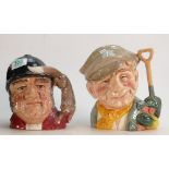 Royal Doulton Large character jugs: Gone away D6531 and The Gardener D6630 (2)