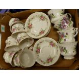 A mixed collection of items to include: Royal Albert cups & saucers moss rose pattern, nichaelmas