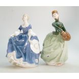 Royal Doulton Lady Figures Hilary HN2335 & Grace Hn2318(2)