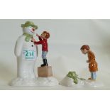 Royal Doulton Limited Edition Figure Dressing The Snowman and The Storey Ends(2)