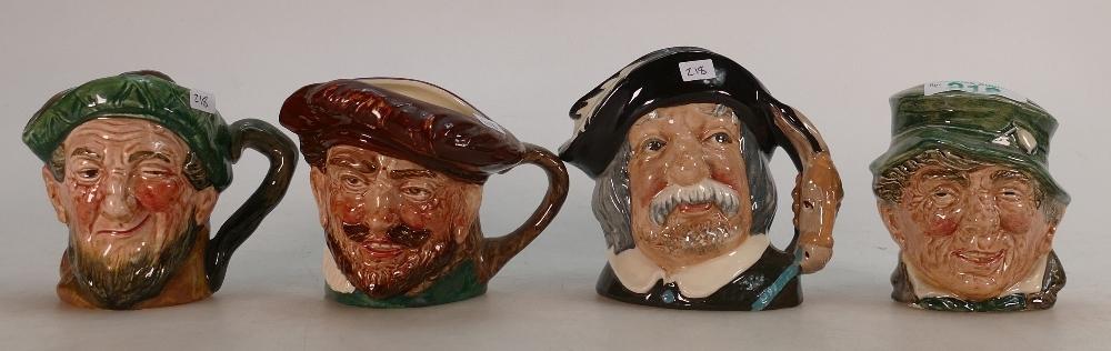 Royal Doulton Small Character Jugs: Drake, Sancho Panca D6481 Auld Mac and Paddy character pot(4)