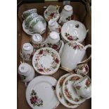 A mixed collection of items to include: Floral decorated cup & saucer set from sutherland princess