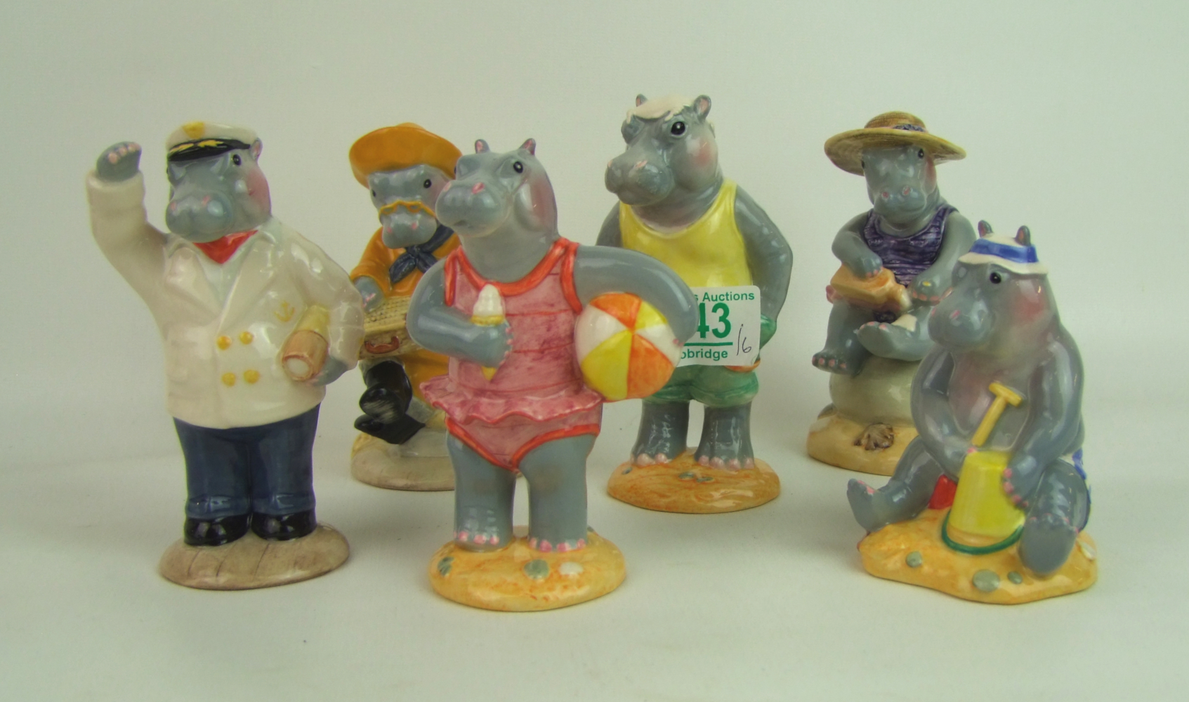 A collection of Beswick Hippos on holiday: Limited edition consisting of Grandpa Hippo HH2,