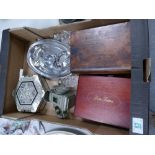 A mixed collection of items to include Decorative boxes: cardbide cycle lamp, decorative napkin