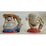 Royal Doulton small character jugs Desperate Dan D7034 & Plug D7035(2)