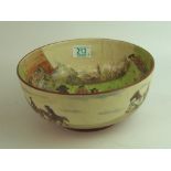 Royal Doulton large series ware bowl Sir Roger De Coverley, diameter 23cm. (some crazing)