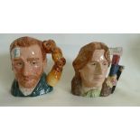 Royal Doulton large character jugs: Oscar Wilde D7146 & Vincent Van Gogh(2)