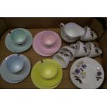 A mixed collection of tea ware to include: Queen Anne trios, Royal Windsor items ( 1 tray)