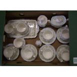 Royal Albert Caroline part set: cpmprising cups & saucers, tray, covered sugar pot etc (factory