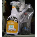 Car compound polish: deicer and engine oil.