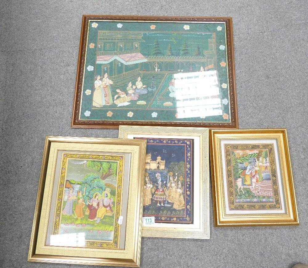 A collection of Indian themed framed prints: x 4
