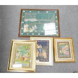 A collection of Indian themed framed prints: x 4