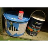 A large tub of Fontecoat EP50: together with Bostik 5L Flexacryl.