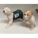 Beswick Ware Dog Figures: Bulldog & Dulux Dog(2)