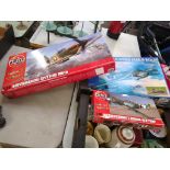 A collection of Airfix & Revell Model Kits to include: 1:48 Messerschmitt BF109E, 1:32 Hawker Hunter