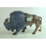 Melba Ware large pottery model of a Bison: height 21cm.