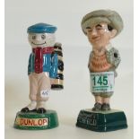 Royal Doulton Advertising figures Golfer and Caddie: Penfold Golfer MCL1 & Dunlop Caddie MCL2 (2)