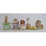 Beswick Beatrix Potter Figures: Jemima & her Ducklings, And This Pig Had None, Peter Rabbit in the