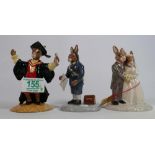 Royal Doulton Bunnykins to include Air Controller DB382: Graduation time DB329 and Wedding day DB287