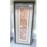 Framed Chinese silk panel: