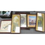 A mixed collection of framed prints: including wild life, portraits and navel scenes (6)