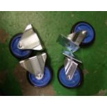 A set of 4 industrial castors.