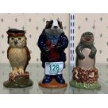 Wade Limited Edition figures from the Forest Deep series: Bertram Badger, Oswald Owl, Morris Mole(3)