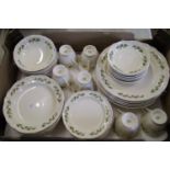 Wedgwood Queens Holly dinner ware: to include 6 dinner plates, 6 cups & saucers, 6 side plates, 6