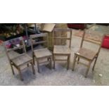 Four toddler/ childs wooden chairs: