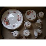 Royal Albert Centennial Rose tea and dinner ware items: 6 dinner plates and 6 cups and saucers (1