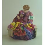 Royal Doulton early character figure The Flower Sellers Children HN1342: (tiny chip to edge of