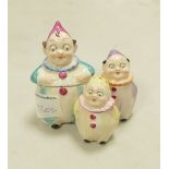 Reproduction Continental style small cruet set: in the form of clowns