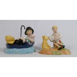 Royal Doulton Winnie The Pooh figures: Christopher Reads to Pooh WP32 & The Brain Of Pooh WP31(