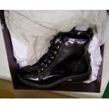 A pair of ladies Carvela black patent ankle boots: BNIB size 5.
