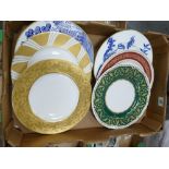A collection of Spode plates: and similar unfinished decorative wall plates (8)