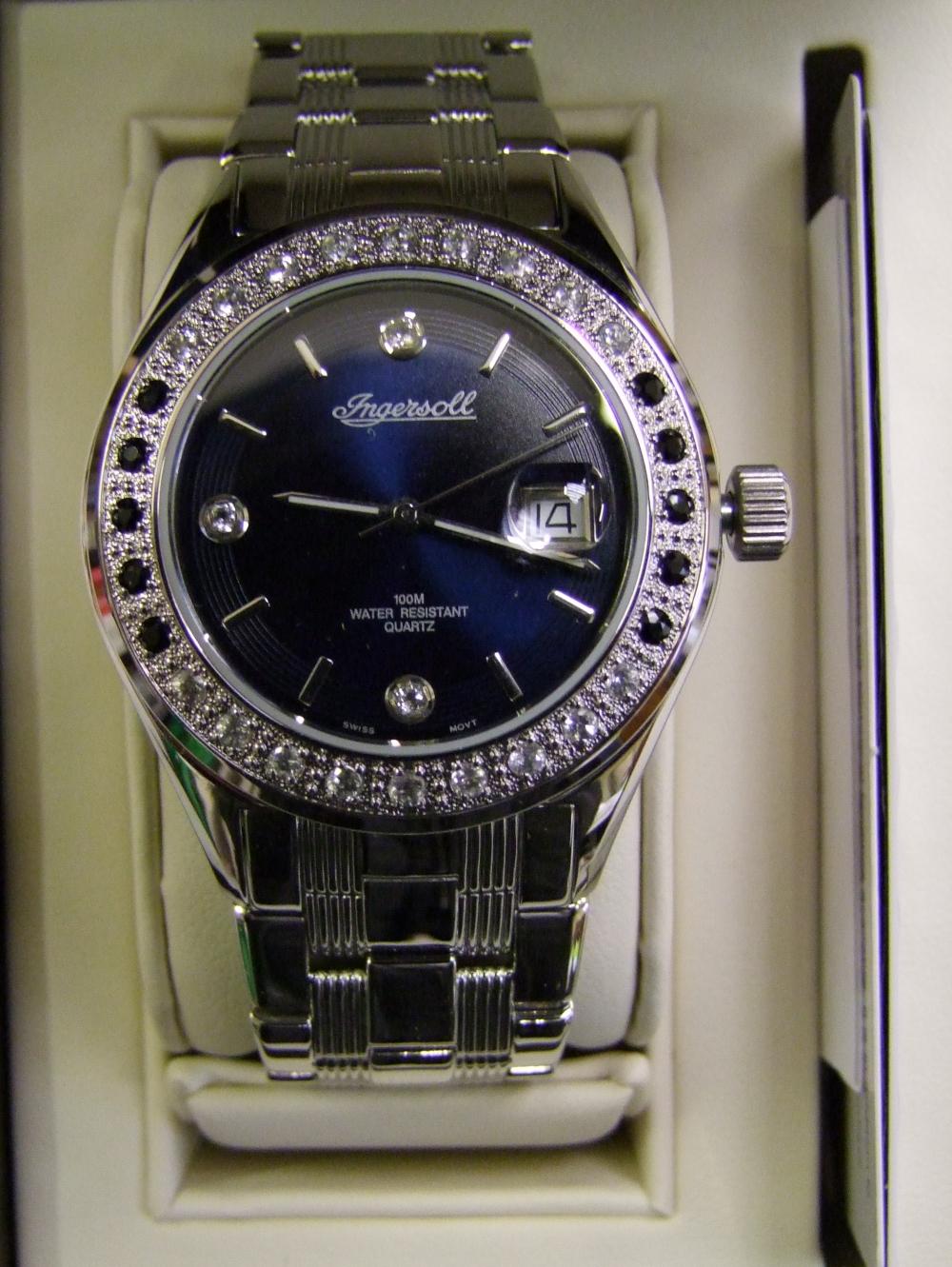 Boxed Ingersoll Mens Diamonte Dial Watch: