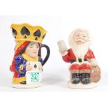 Royal Doulton Small Double Toby Jug King & Queen of Spades D7087 and Father Christmas D6940: both