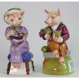 Royale Stratford for Compton Woodhouse figures Master Pig & Miss Pig(2)
