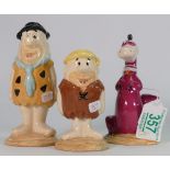 John Beswick Flinstone Figures: Dino, Barny Rubble and Fred Flintstone(3)