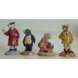 Beswick Limited Edition Wind in The Willows figures: Badger WIW 3, Fisherwoman Toad WIW 6, Ratty WIW