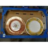 A collection of Spode plates: and similar unfinished decorative wall plates (8)