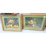 Two oak framed still life studies of fruit: