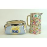 Lord Nelson Chintz Jug and Art Deco pottery bowl (2):