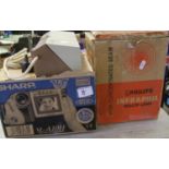A Sharp VL-A10 camcorder: boxed together with vintage stylist 16 heated rollers set, Phillips